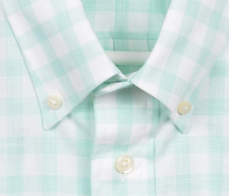 Vintage Gitman Bros. Men's XL Mint Green White Check USA Button-Down Shirt