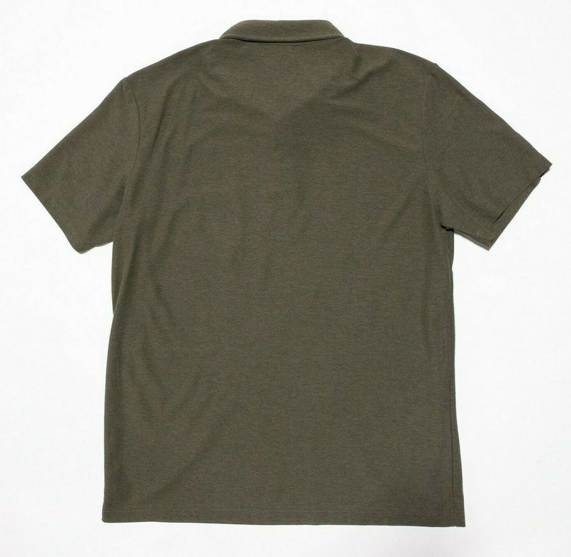 Vuori Polo Shirt Men's XL Stretch Wicking Athleisure Olive/Brown Short Sleeve