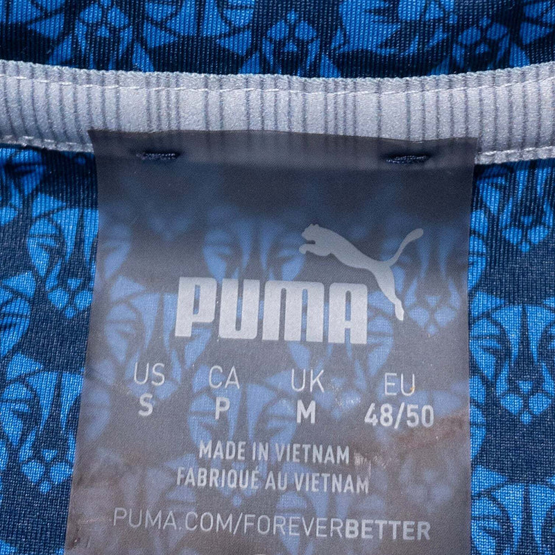 PUMA Polo Shirt Men's Small Roar Stretch Animal Blue Geometric Golf MATTR Shirt