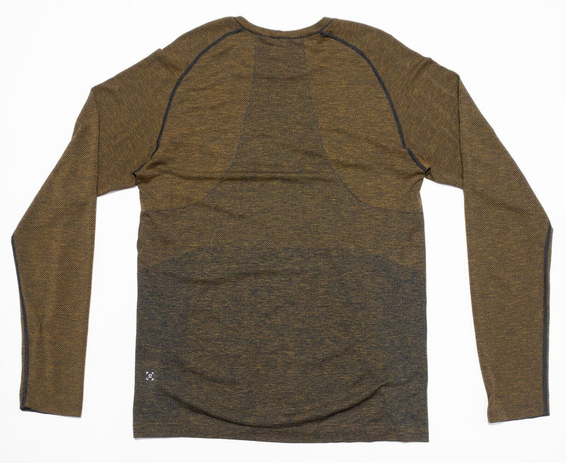Lululemon Men's Long Sleeve Shirt Large Metal Vent Tech Gold/Brown Wicking