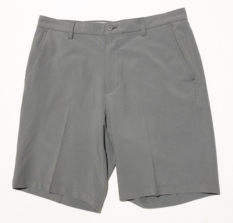 FootJoy Golf Shorts 36 Men's Pleated Gray Polyester Wicking Stretch 9.5" Inseam