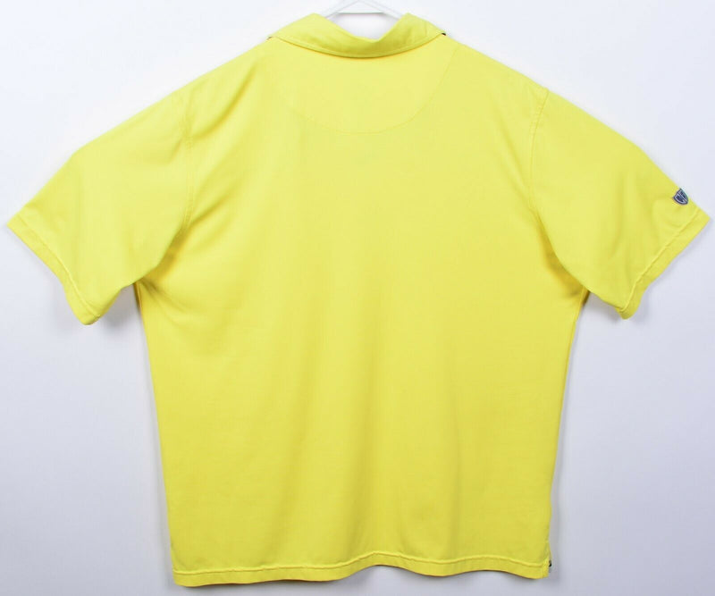 C. Defoor Men's Medium Solid Yellow Polyester Spandex Wicking Golf Polo Shirt