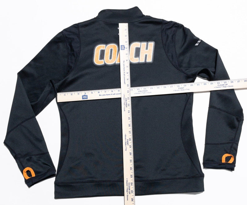 Orange Theory Coach Jacket Women's Medium 1/4 Zip Pullover Black Wicking Fitness