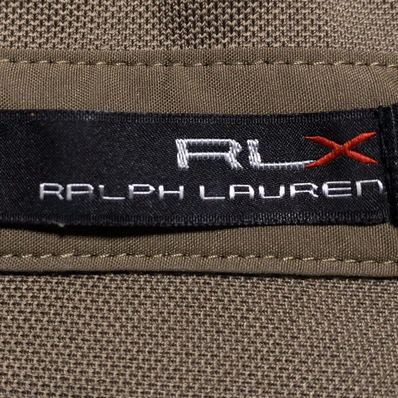 RLX Ralph Lauren Men's Large Long Sleeve Polo Shirt Wicking Stretch Brown