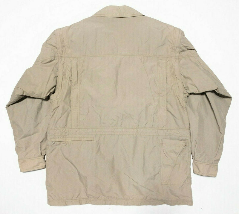 Royal Robbins Jacket Safari Men's XL Multi-Pocket Zip-Off Sleeves Travel Beige