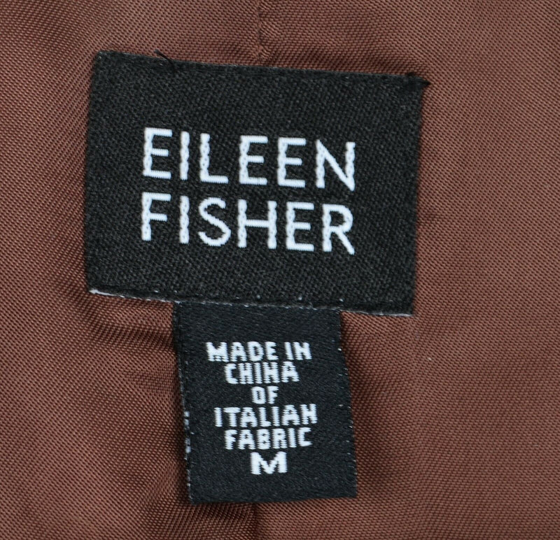 Eileen Fisher Women's Sz Medium 100% Wool Cinnamon Brown Full Zip Jacket