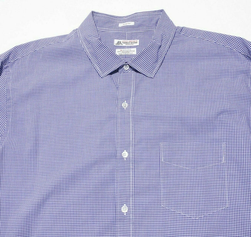 J. Crew Thomas Mason Men's XL Slim Fit Long Sleeve Shirt Purple Check