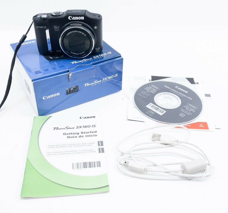 Canon PowerShot SX160 IS 16.0MP Digital Camera Battery Powered Black