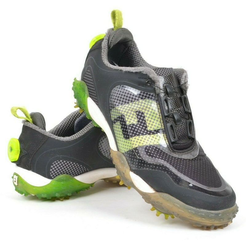 FootJoy Men's 7M Freestyle BOA Lacing Black Lime Green Golf Shoes Spikes 57335