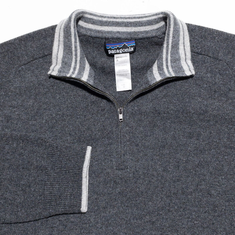 Patagonia Cashmere Sweater Men's Medium 1/4 Zip Gray Pullover Knit 50926