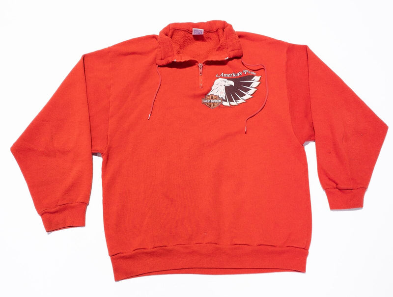 Vintage Harley-Davidson Sweatshirt Men's Large 80s Eagle America's Pride Red