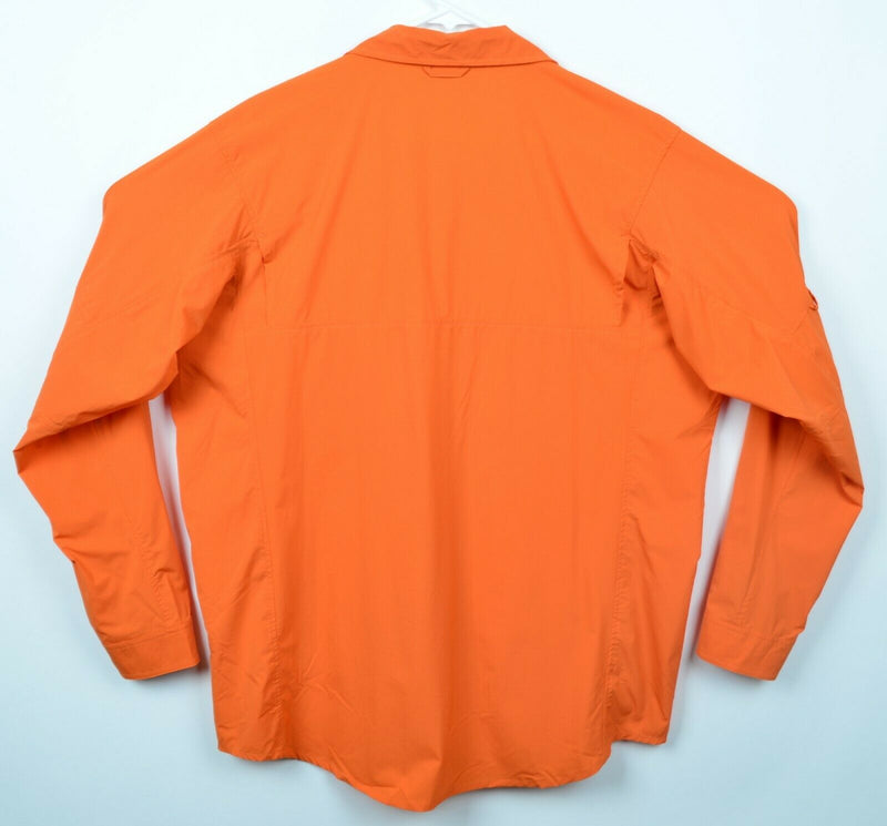Grundens Men's Sz XL Snap-Front Solid Orange Long Sleeve Fishing Shirt