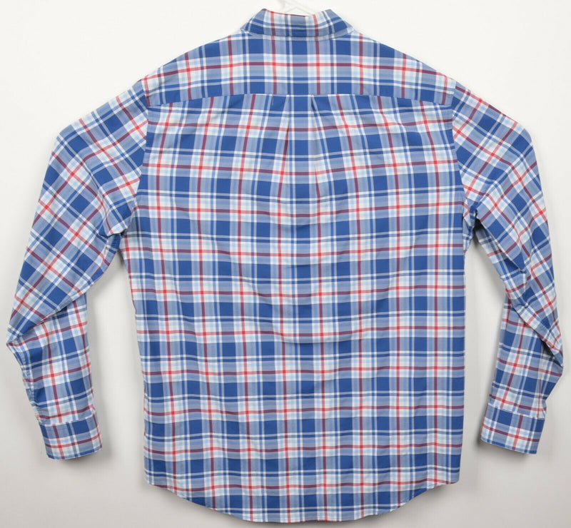 Vineyard Vines Performance Men's Medium Nylon Wicking Blue Plaid Tucker Shirt