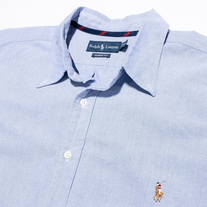 Polo Ralph Lauren Shirt Men's 2XB Big Classic Fit Oxford Light Blue Button-Down