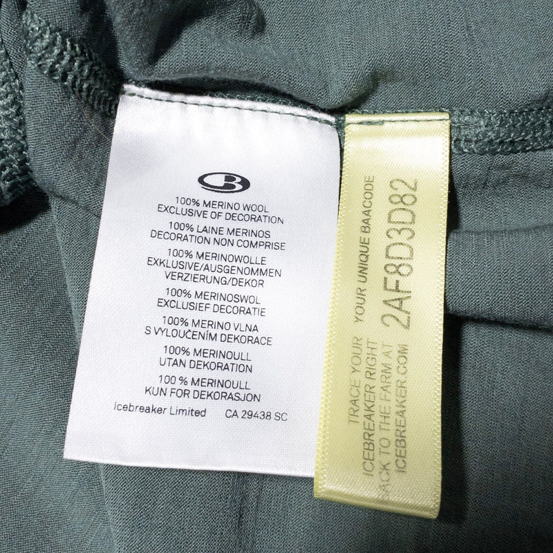 Icebreaker Base Layer Men's XL Bodyfit 150 Merino Wool Green 1/4 Zip Pullover