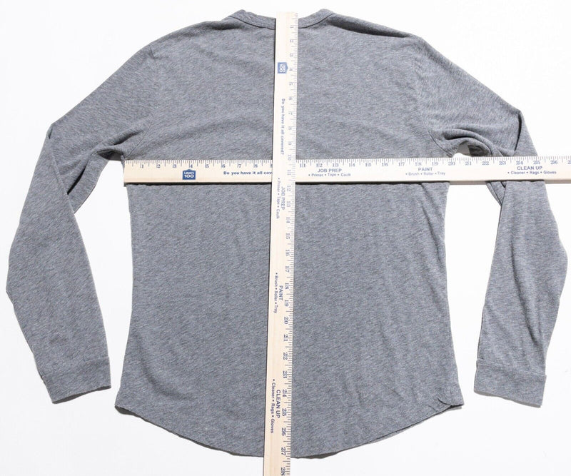 Buck Mason Henley Shirt Men's Medium Long Sleeve 4-Button Gray Cotton Blend