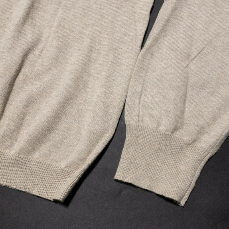 Linksoul Men's Cotton Cashmere Sweater Oatmeal Lightweight Elbow Pads Men's XL