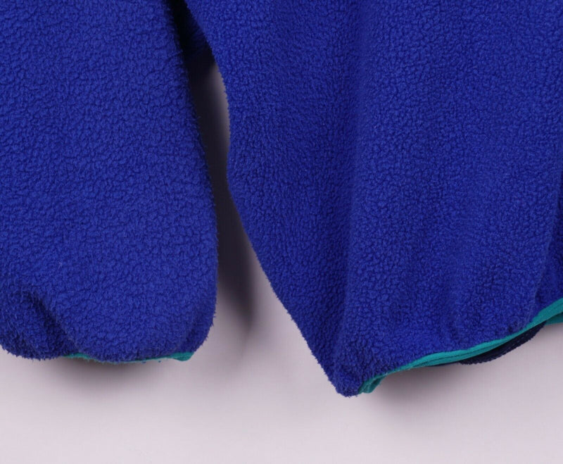 Vtg 90s LL Bean Men's Sz XL Snap-T Pullover Blue Teal Embroidered Fleece Jacket