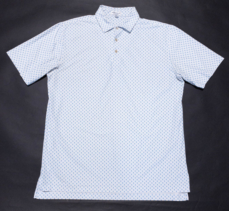 Peter Millar Summer Comfort Skull Polo Large Men's Shirt Crossbones Golf Wicking