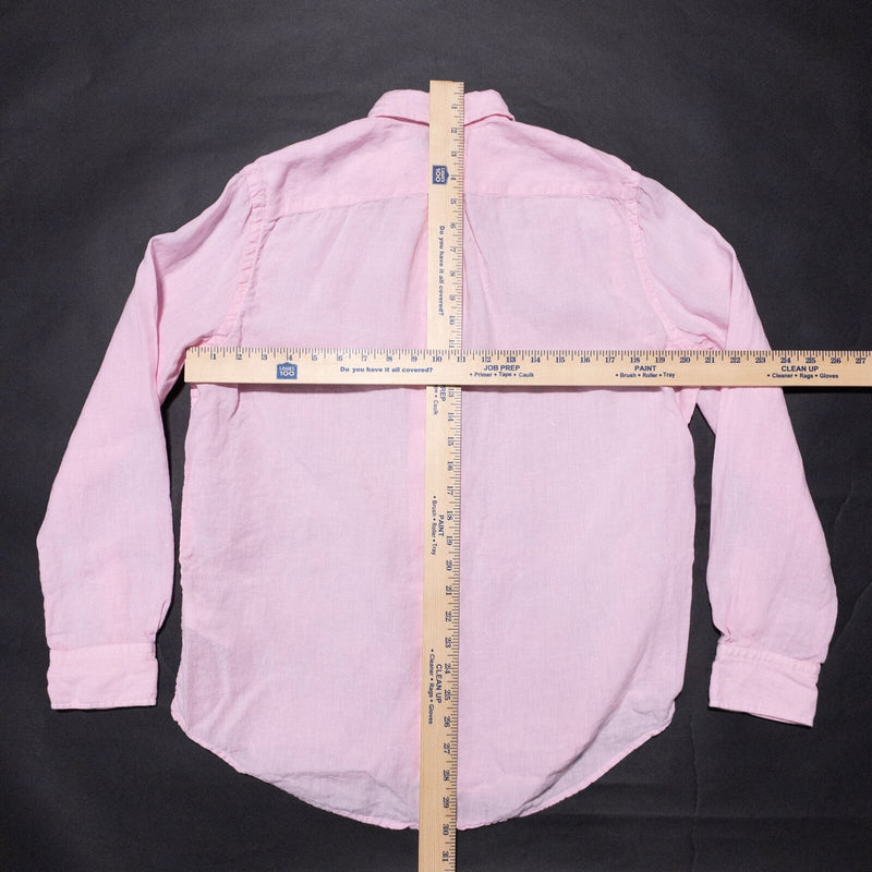 Polo Ralph Lauren Linen Shirt Men's Large Relaxed Button-Up Light Pink Preppy