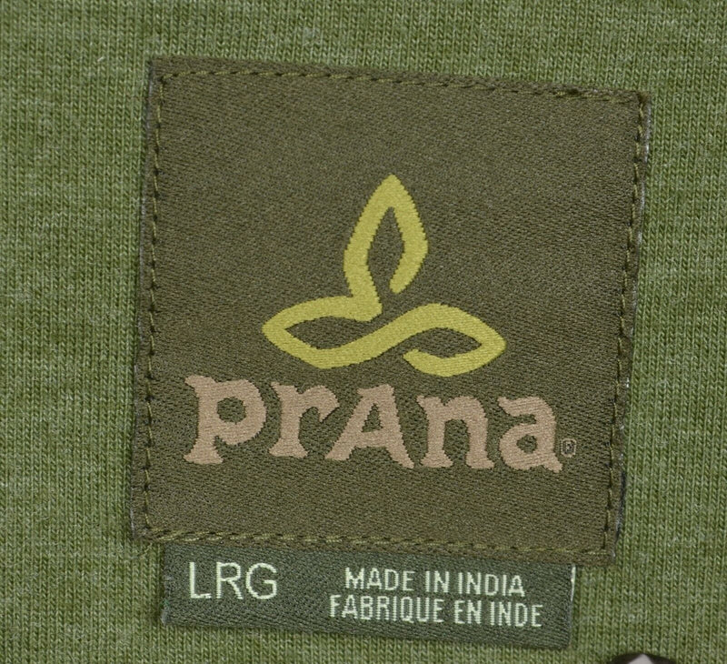 Prana Men's Large Green Organic Cotton Polyester Blend Button-Front Shirt