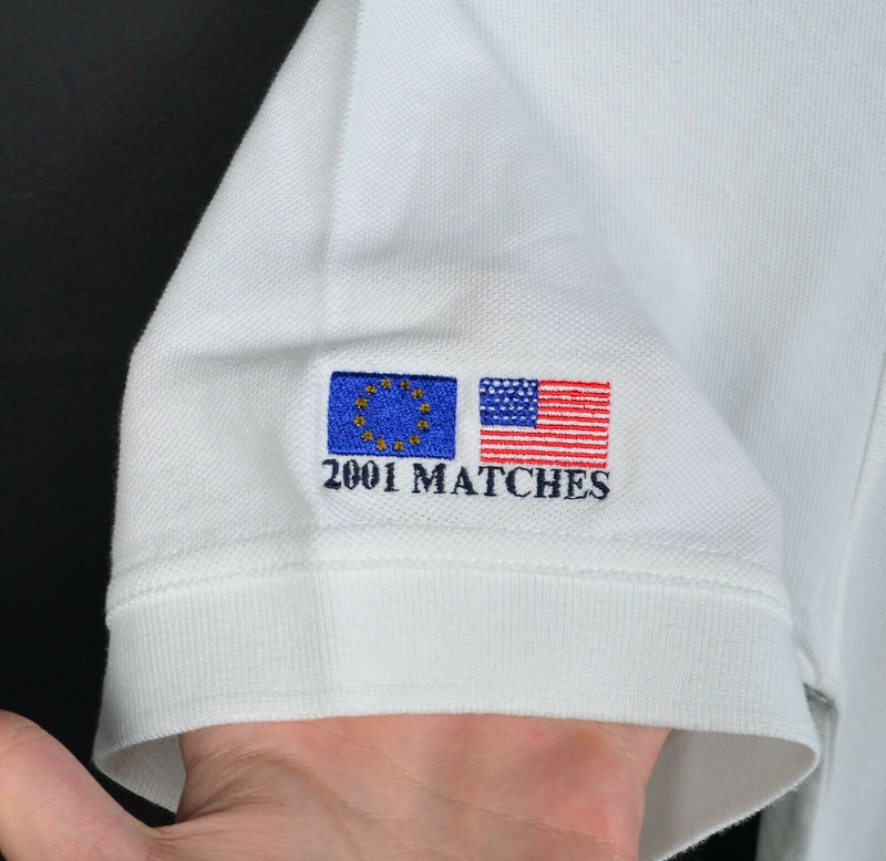 Ryder Cup Men's XL The Belfry Solid White Embroidered Slazenger Golf Polo Shirt