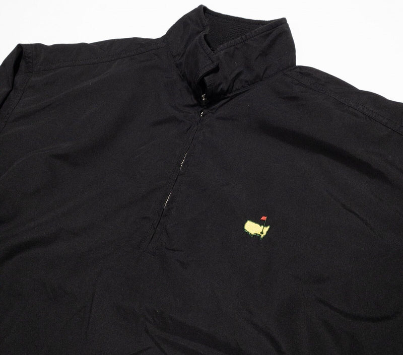 Masters Golf Jacket Women's Medium Magnolia Lane Windbreaker Black 1/4 Zip