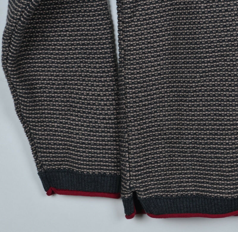 Carbon 2 Cobalt Men's XL 1/4 Zip Gray Tan Knit Pullover Hoodie Sweater