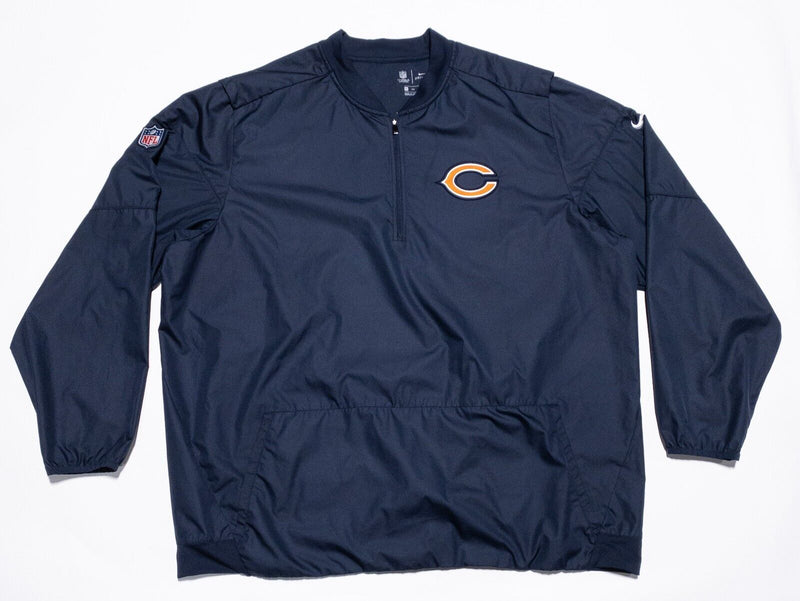 Chicago Bears Jacket Men's 3XL Nike Dri-Fit OnField NFL Logo Navy Blue 1/4 Zip