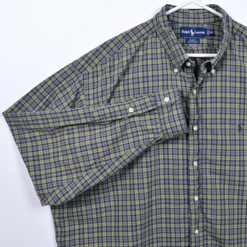 Polo Ralph Lauren Men's 2XL Green Plaid "Blake" Pony Logo Button-Down Shirt