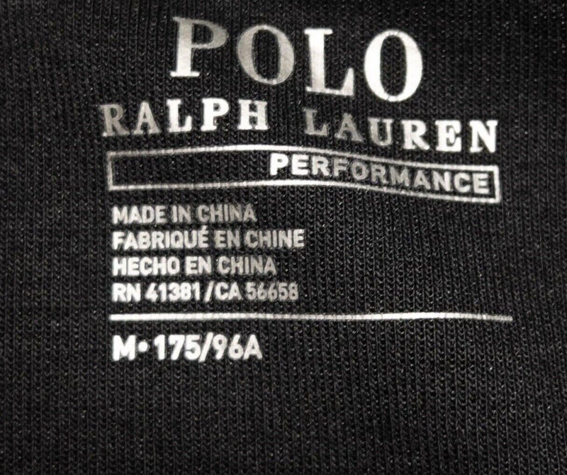 Polo Ralph Lauren Performance Hoodie Men's Medium Full Zip Solid Black Stretch