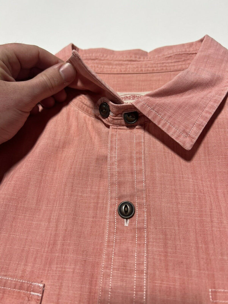 Brooks Brothers Pink Loop Collar Long Sleeve Button-Front Shirt Men's 2XL