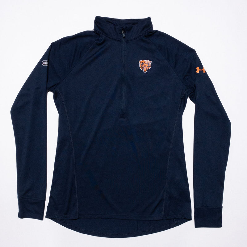 Chicago Bears 1/4 Zip Women's Large Under Armour Combine HeatGear Navy Wicking