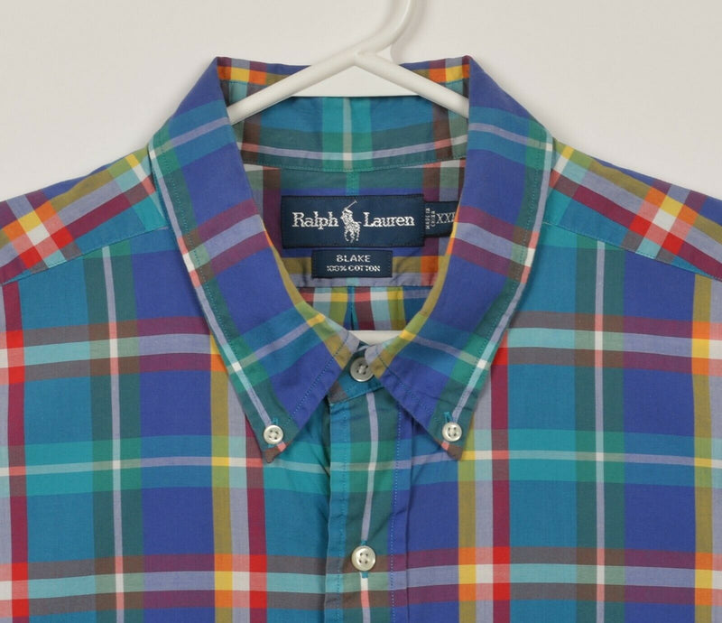 Polo Ralph Lauren Men's 2XL Multi-Color Plaid "Blake" S/S Button-Down Shirt