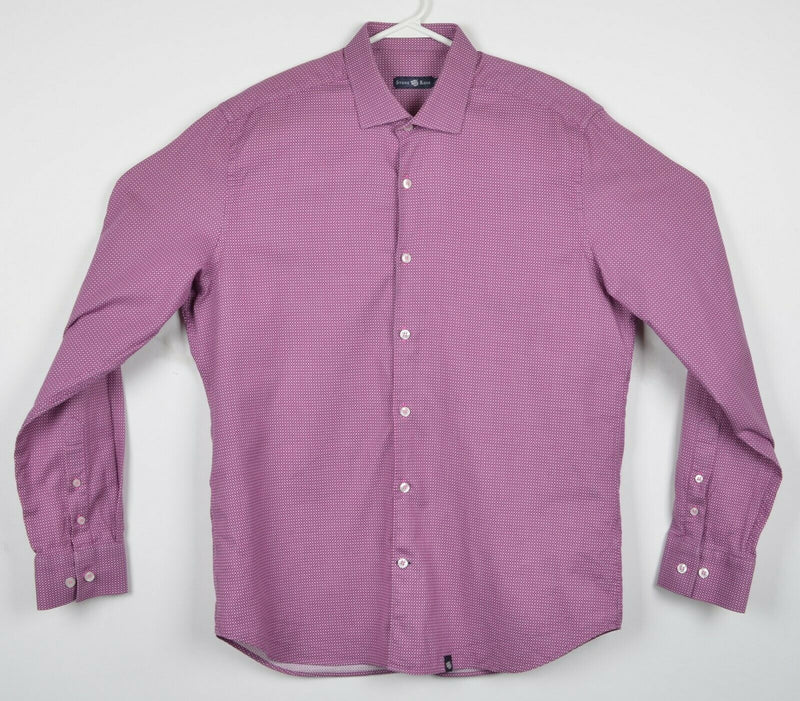 Stone Rose Men's 4 (Large) Pink Purple Geometric Long Sleeve Button-Front Shirt