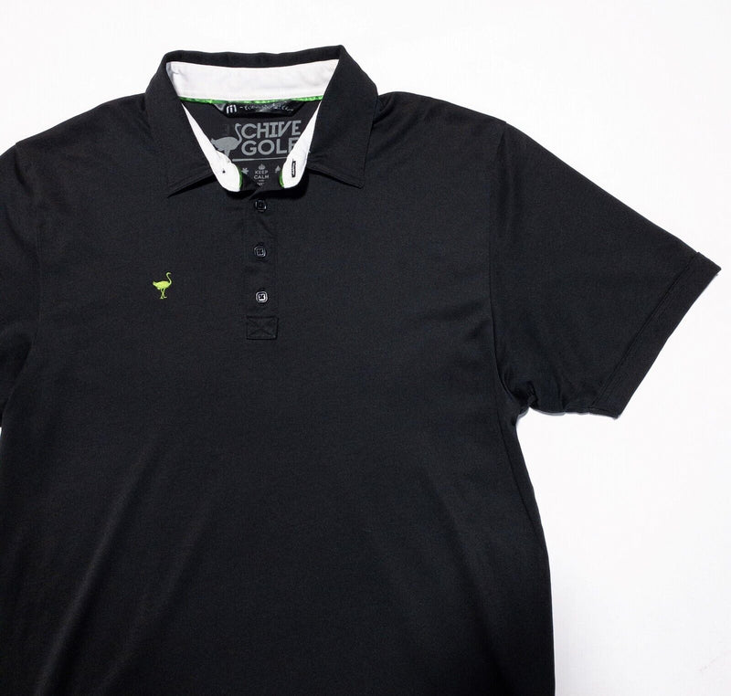 Chive Golf Travis Mathew Polo Large Men's Wicking Solid Black Pima Cotton Blend