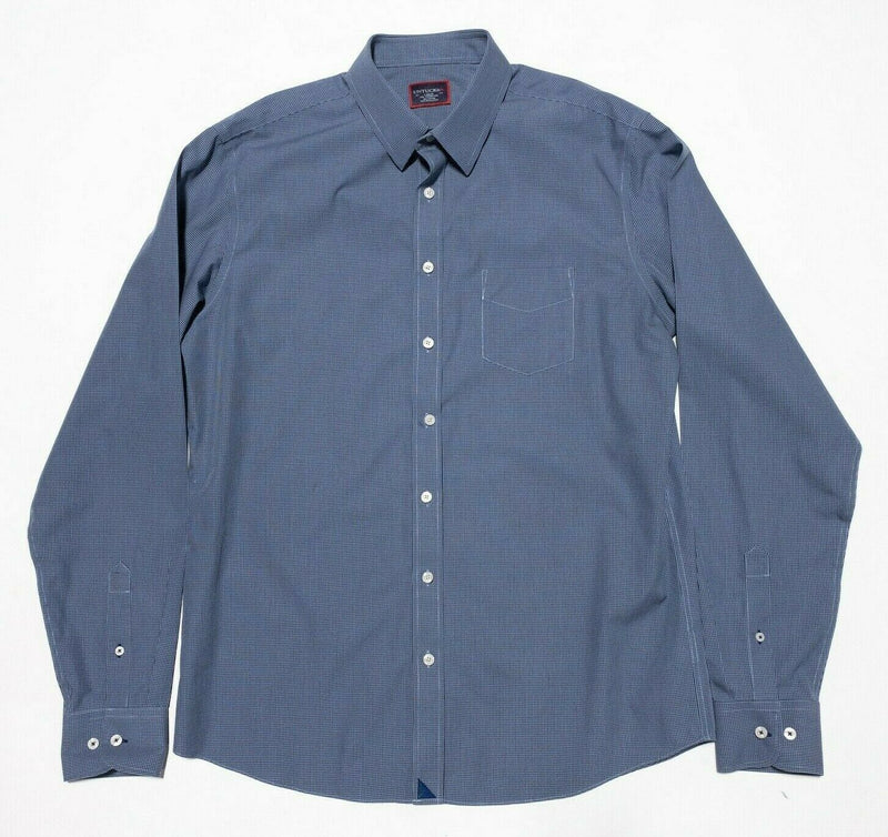 UNTUCKit Wrinkle Free Cruz Shirt Blue Micro-Check Men's LT (Large Tall)