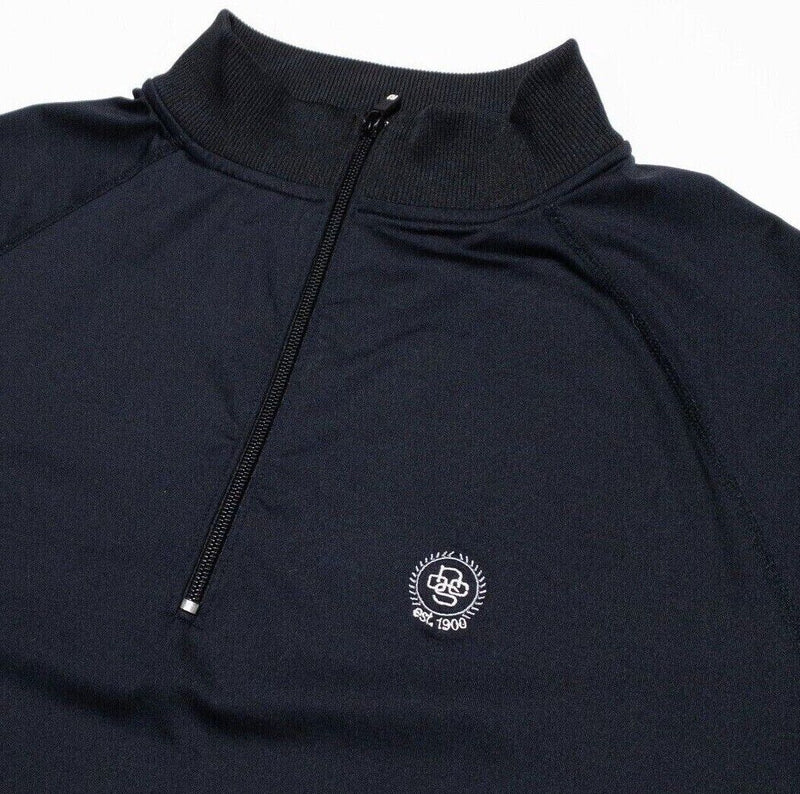 FootJoy Half-Zip Pullover Men's Large Golf Solid Black Wicking Stretch