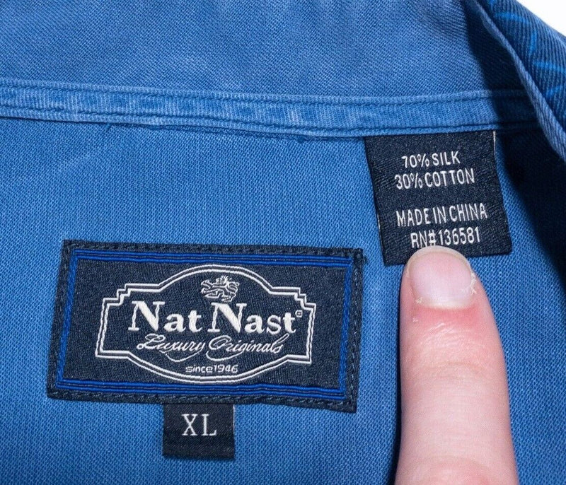 Nat Nast Silk Shirt XL Mens Bowling Retro Hawaiian Luxury Originals Short Sleeve