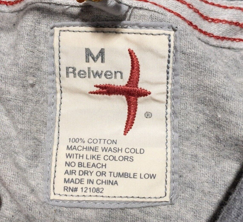 Relwen Ringer Pocket T-Shirt Medium Men's Heather Gray Short Sleeve Pocket
