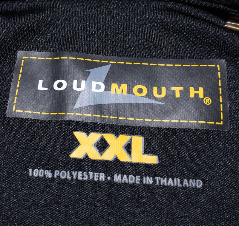 Loudmouth Golf Polo 2XL Men's Shirt Splatter Paint Black White Wicking Stretch