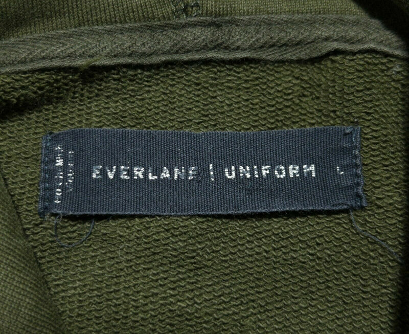 EVERLANE Uniform Adult Large French Terry Olive Green Pullover Hoodie Sweatshirt