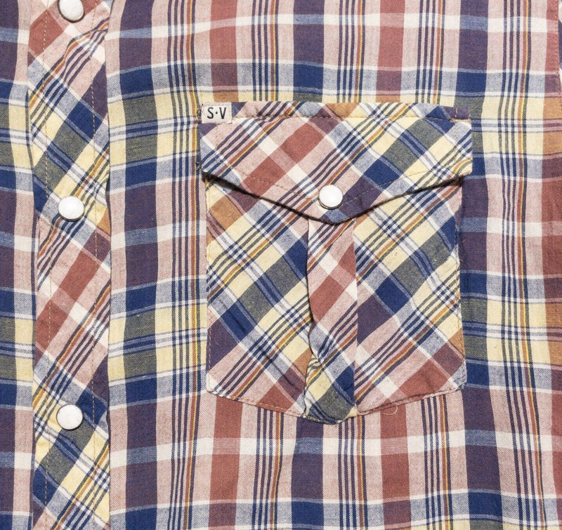 Salt Valley Western Pearl Snap Shirt Men's XL Plaid Multi-Color Long Sleeve