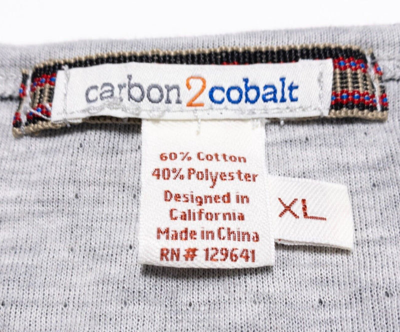 Carbon 2 Cobalt Henley Shirt Women's XL Long Sleeve 3-Button Black V-Neck