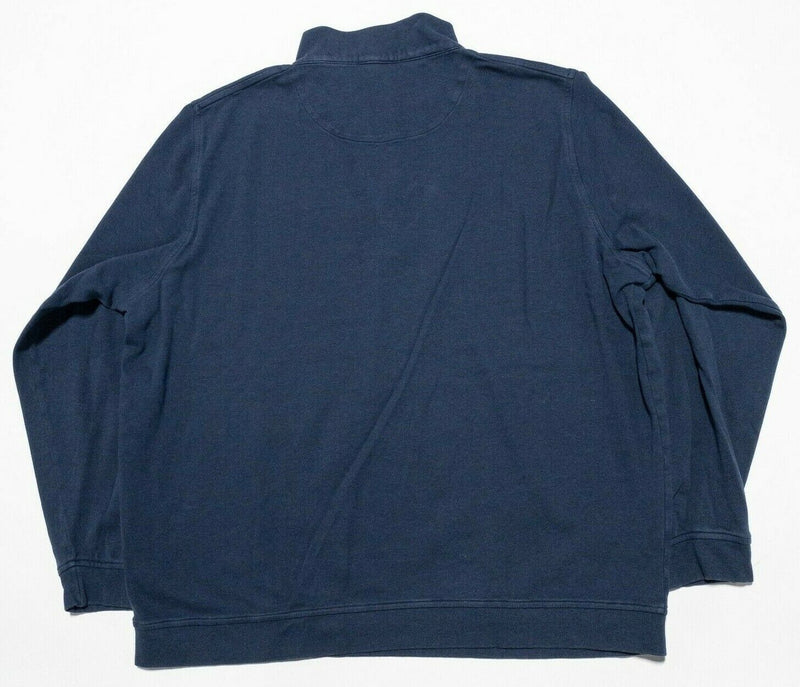 Peter Millar Men's 2XL Solid Navy Blue 1/4 Zip Pullover Golf Sweatshirt