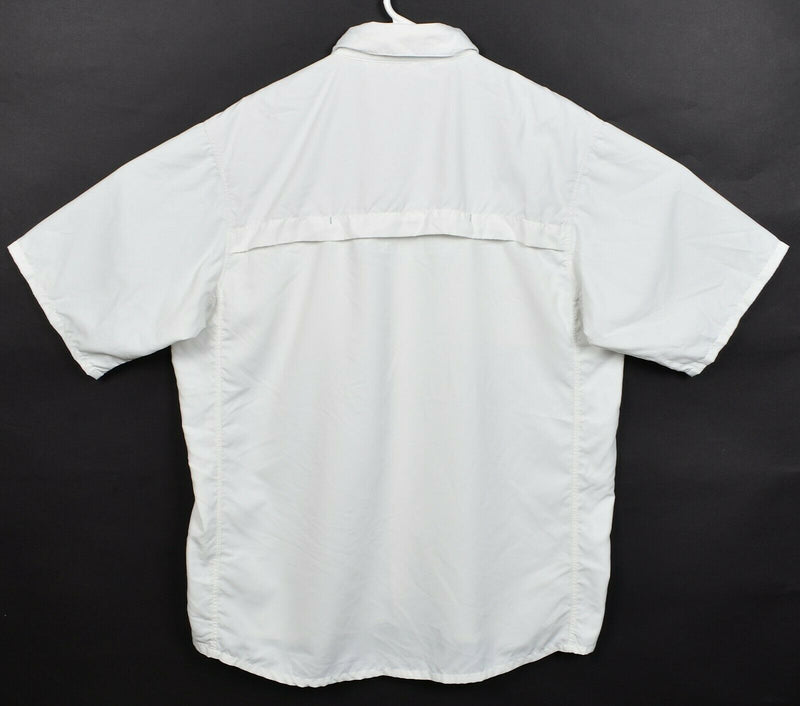 Simms Guide Series Men's Large Solid White Button-Front Vented Fishing Shirt