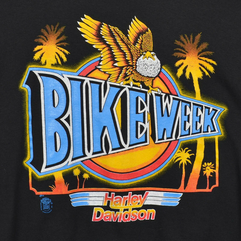 Vintage 1989 Harley-Davidson Men Small Daytona Bike Week 50/50 Paper Thin Shirt