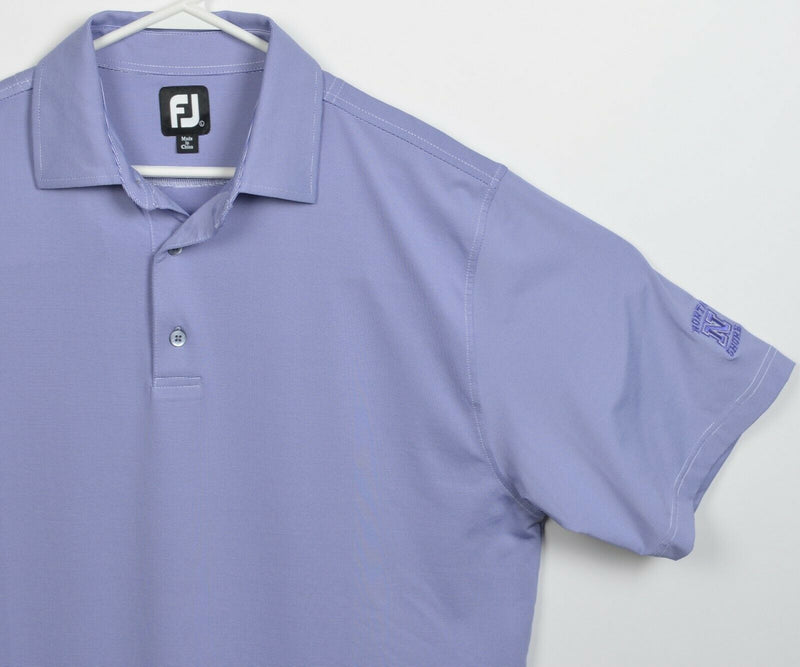 FootJoy Men's Large Purple Micro-Striped FJ Golf Wicking Golf Polo Shirt