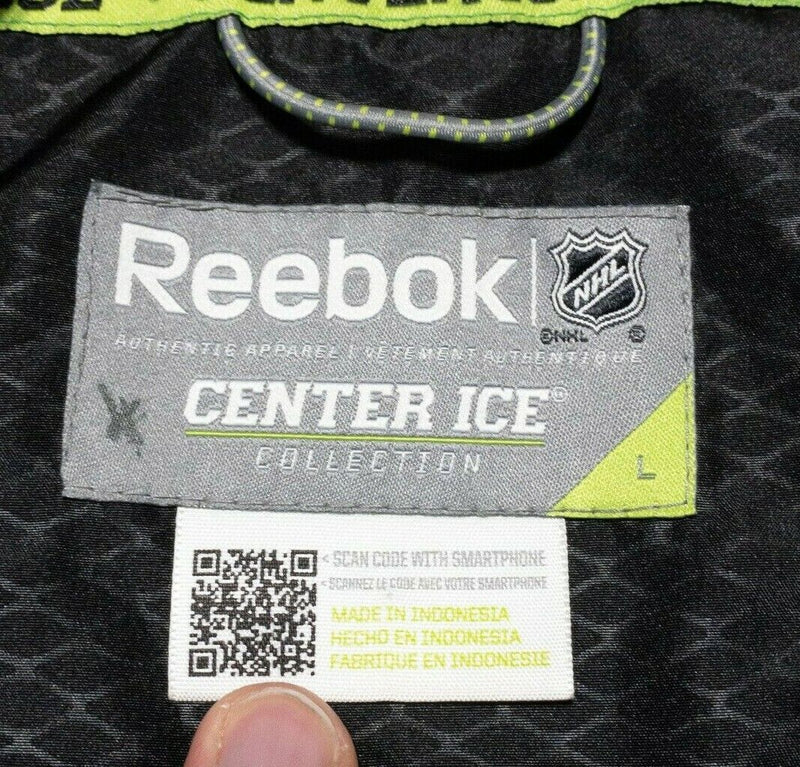Chicago Blackhawks Jacket Men's Large Reebok Center Ice Black Full Zip NHL
