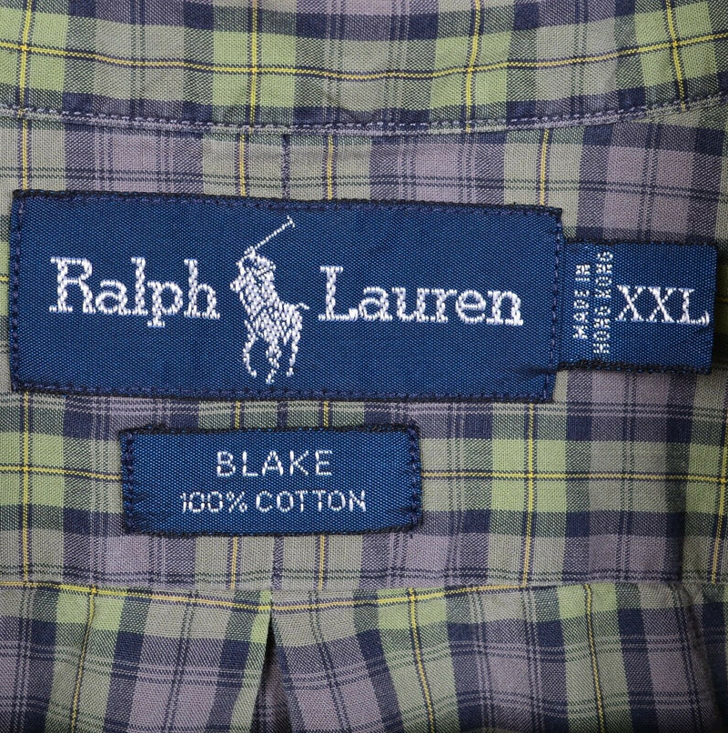 Polo Ralph Lauren Men's 2XL Green Plaid "Blake" Pony Logo Button-Down Shirt